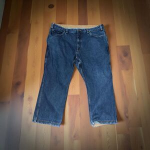 Mens Duluth Trading Company Work Jeans Canvas Lined Waist/Cuff Size 44x30